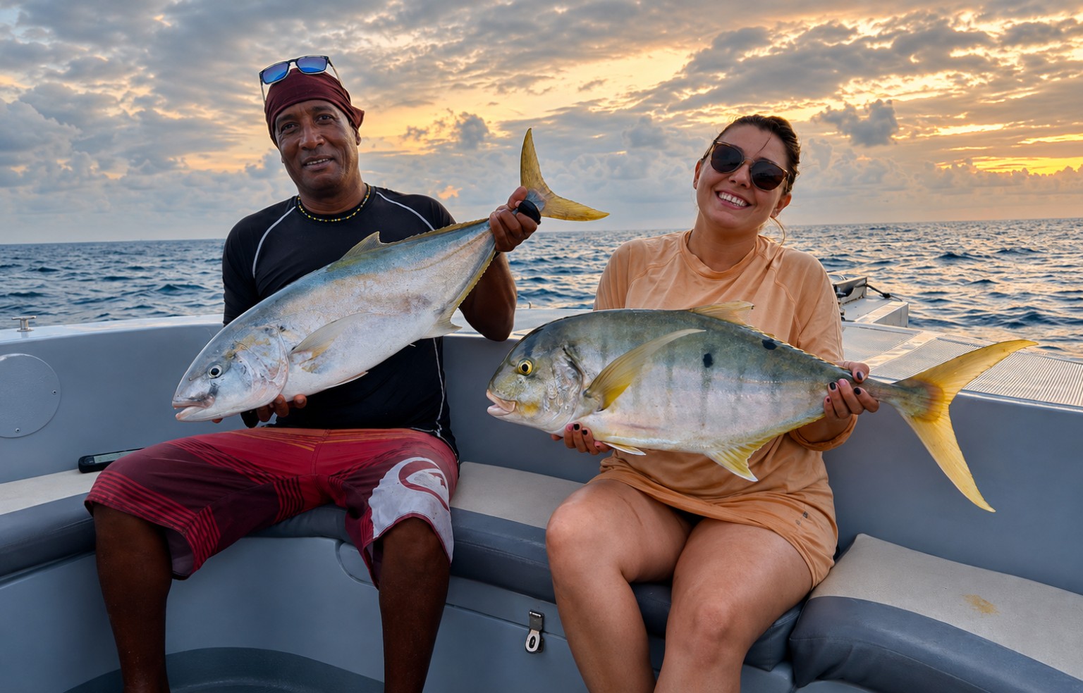 Fishing catch on a Seychelles charter boat