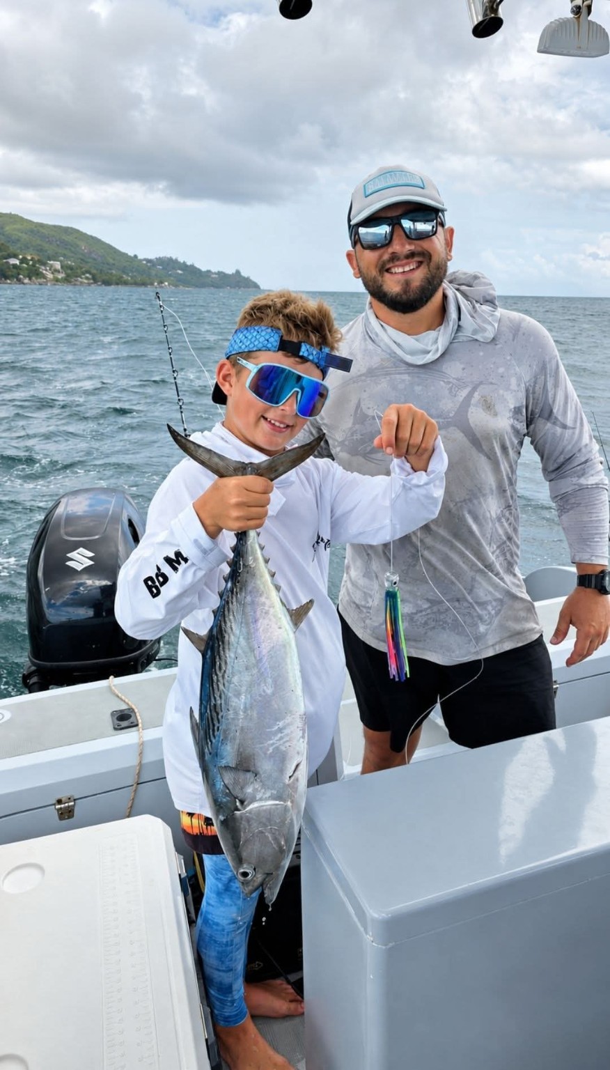Family fishing adventure from the boat