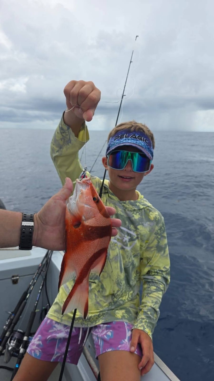 Red fish caught on a Seychelles fishing charter